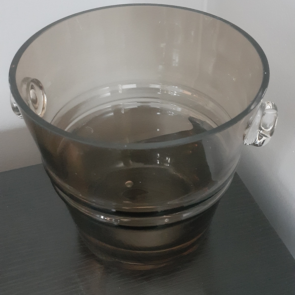 Polish Glass Smokey Brown Ice Bucket